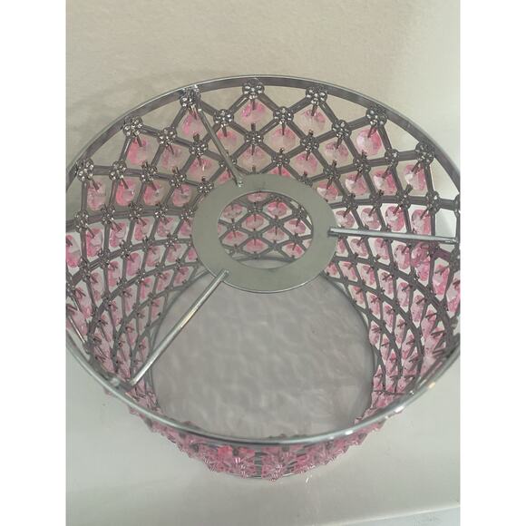 Lamp Shade Pink And Silver Beautiful! - Picture 3 of 5